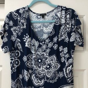 TALBOTS: Large Navy/White  Dress